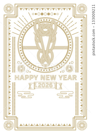 時尚簡約的2026年年新年賀卡 133009211