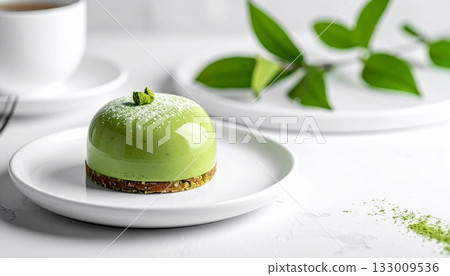 Matcha Mont Blanc elegant winter dessert image 133009536