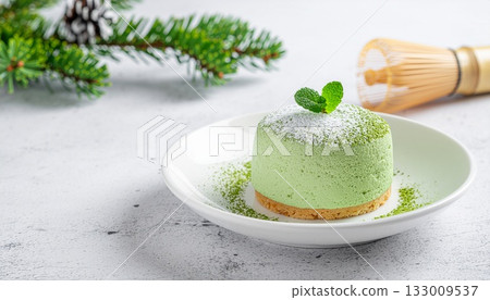 Matcha Mont Blanc elegant winter dessert image 133009537