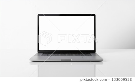 Mockup image of a laptop computer on a white background Mockup image of a laptop computer on a white background 133009538
