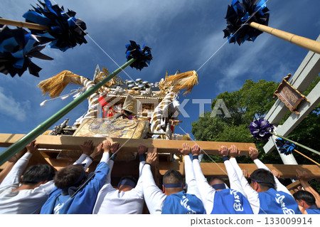 姬路、播州、英賀神社的秋祭，進入神社的小吃攤 133009914