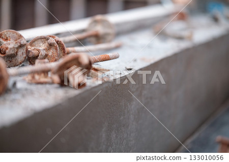 Concrete foundation close-up. High quality photo Concrete foundation close-up. High quality photo 133010056