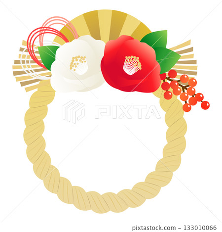 Illustration of Shimenawa decorations - New Year's lucky charms Illustration of Shimenawa decorations - New Year's lucky charms 133010066
