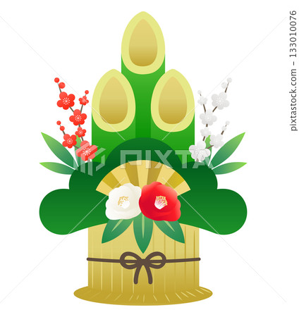 門松－新年吉祥物插圖素材 133010076