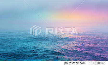 Beautiful rainbow-colored clouds and seascape 133010469