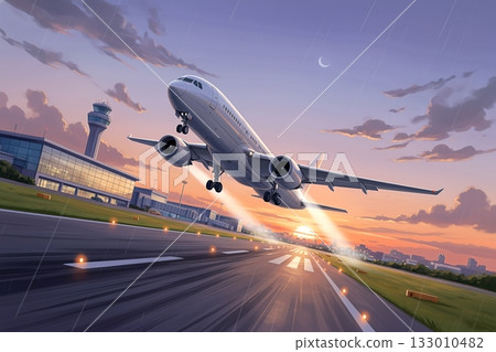 一架飛機的插圖 133010482