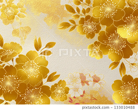 Japanese-style pattern with gold 133010488