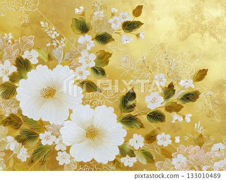 Japanese-style pattern with gold 133010489