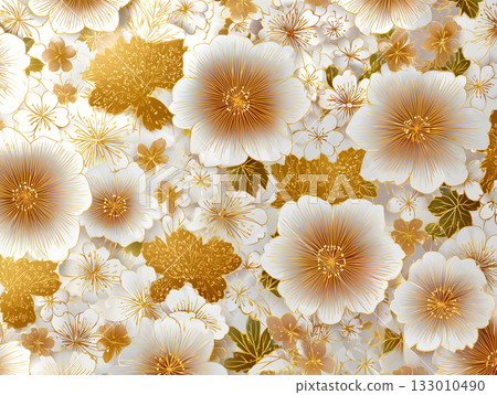 Japanese-style pattern with gold 133010490