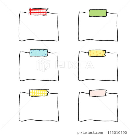 Hand-drawn memo paper set with masking tape 133010590