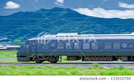 Relay Kamome express train running smoothly on the JR Nagasaki Main Line 133010700