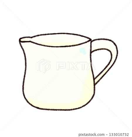 Hand-painted milk pitcher / cafe 133010732
