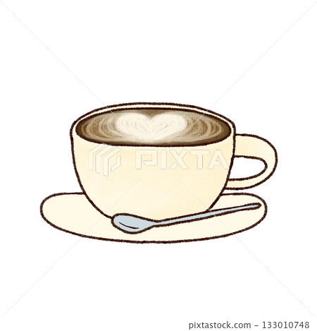 手繪咖啡館插畫 / 咖啡 / 柔和氛圍 133010748