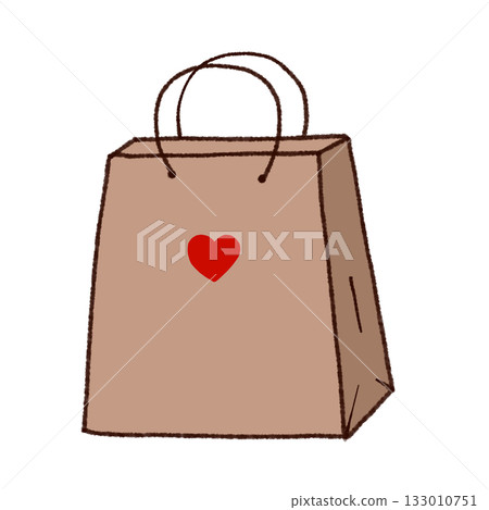 Stylish hand-drawn paper bag illustration / hand-drawn illustration material Stylish hand-drawn paper bag illustration / hand-drawn illustration material 133010751