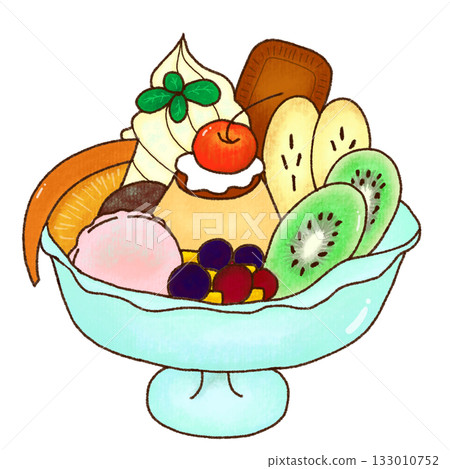Cute hand drawn parfait illustration 133010752