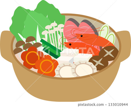 Seafood hotpot illustration material Seafood hotpot illustration material 133010944