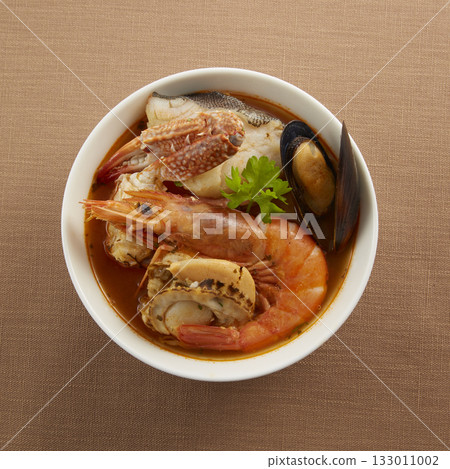 Bouillabaisse - a traditional seafood stew originating from Marseille, southern France 133011002
