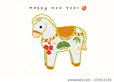 Year of the Horse New Year's card Year of the Horse New Year's card material Illustration 133011130