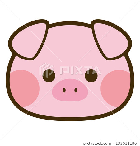 可愛的豬臉圖標 133011190