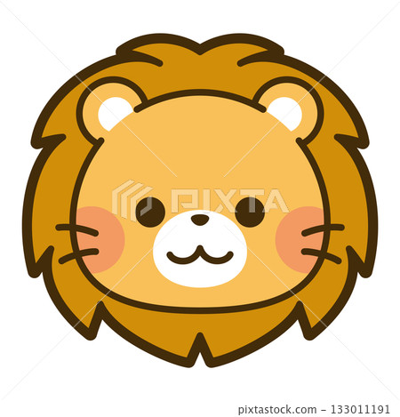 Cute lion face icon Cute lion face icon 133011191