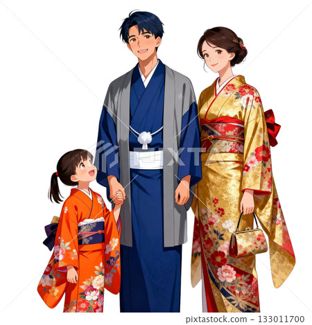 Kimono family illustration 133011700