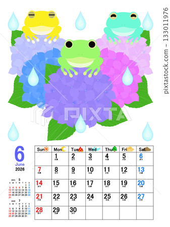 可愛的日曆插圖 133011976