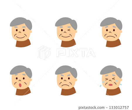 Grandfather's facial expression set Grandfather's facial expression set 133012757