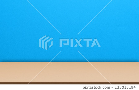 Blue Studio Bakcground Empty Room Minimal Kitchen Table Podium Bar Mockup Light Scene Smooth Abstract Counter Cosmetic Marble Wall Pattern Texture Design Summer Space Scene Loft Cement Two Tone. 133013194