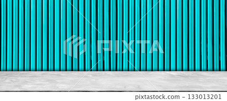 Metal Iron Sheet Blue Teal Background Wall  Studio Floor Wall Kitchen Table Platform Room Cement Mockup Scene Light Shadow Backdrop Concrete Place Product Empty Loft Shelf Minimal Mockup Two Tone. 133013201