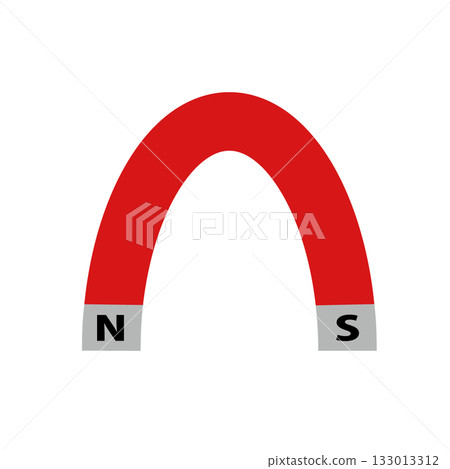 Red U-shaped magnet icon (with north and south poles) 133013312