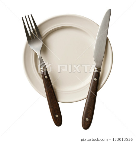 knife and fork isolated on white 133013536