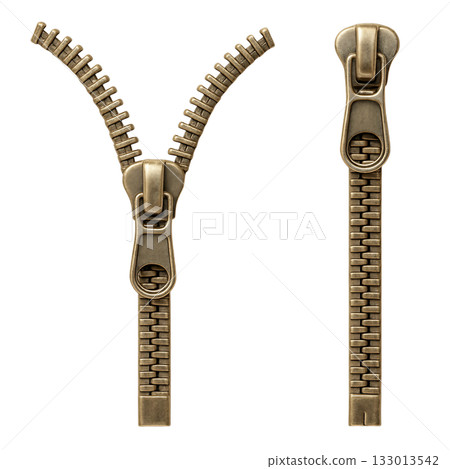 steel zipper isolated on white 133013542
