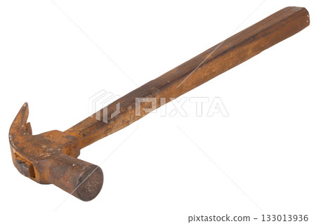 hammer wood Dirty old isolated on white background 133013936