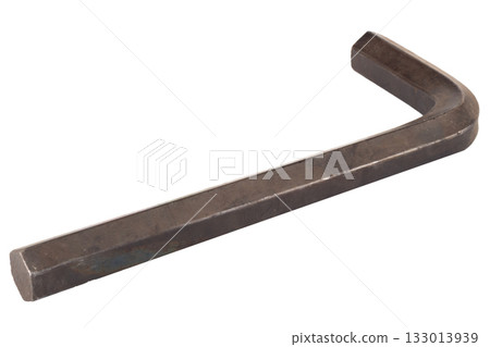 Hex key Dirty Old isolated on white background 133013939