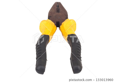 pliers color yellow Isolated on White Background 133013960