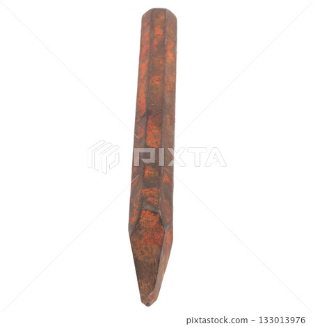 Steel Chisel Isolated on White Background nail 133013976
