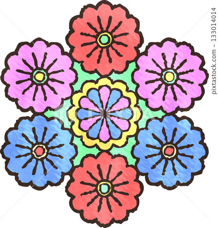 Colorful stained glass flower illustration Colorful stained glass flower illustration 133014014