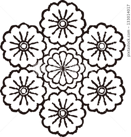 Stained glass style flower illustrations and borders Stained glass style flower illustrations and borders 133014017