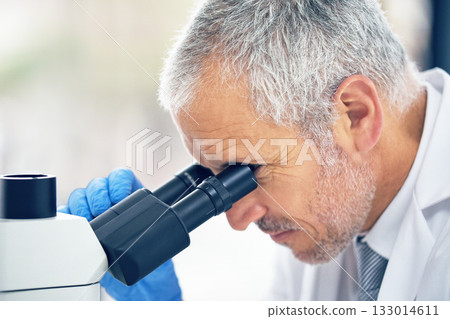 Senior man, microscope and scientist in science industry, vaccine or cure medicine at laboratory. Serious male person, medical or healthcare professional in scientific research or examination in lab Senior man, microscope and scientist in science industry, vaccine or cure medicine at laboratory. Serious male person, medical or healthcare professional in scientific research or examination in lab 133014611