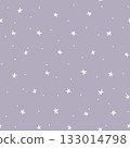 Minimalistic background with white stars on a purple sky, childish baby pattern 133014798