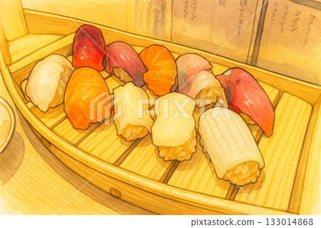 Boat-sized sushi 133014868