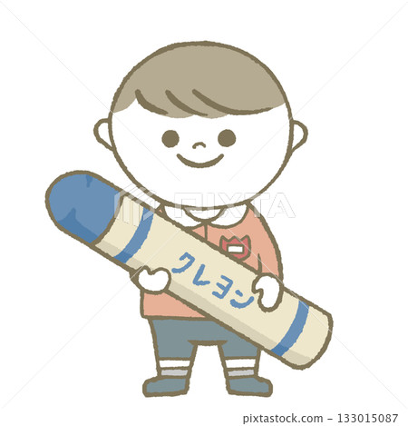 幼稚園小朋友拿蠟筆 133015087