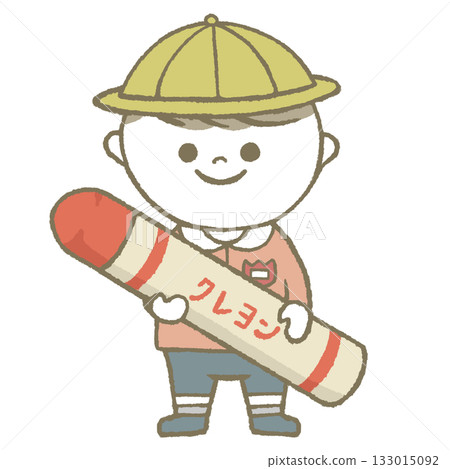 Kindergartener with a crayon and hat 133015092