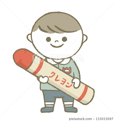 Kindergarten children with crayons Kindergarten children with crayons 133015097