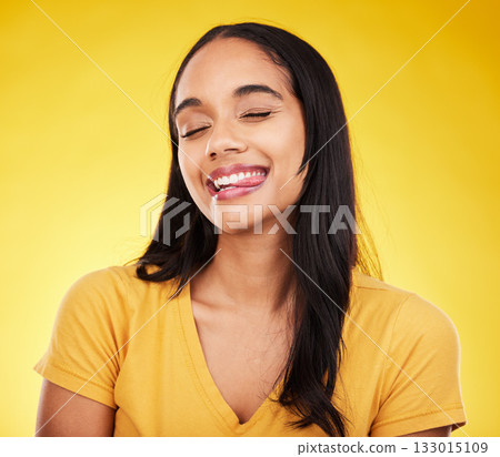 Funny, happy and woman with tongue out, silly and cheerful on studio background. Comic, female and lady with happiness, goofy and facial expression with joy, amusing and humor face with crazy gesture Funny, happy and woman with tongue out, silly and cheerful on studio background. Comic, female and lady with happiness, goofy and facial expression with joy, amusing and humor face with crazy gesture 133015109