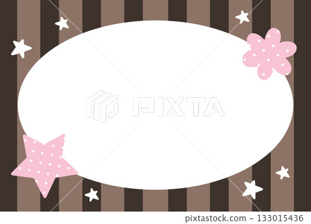 Rectangle frame with brown stripe pattern and stars for school name tag, print, decoration, polaroid photo, ad template, social media, poster, book cover design, notepad, sticky note, chocolate's Day Rectangle frame with brown stripe pattern and stars for school name tag, print, decoration, polaroid photo, ad template, social media, poster, book cover design, notepad, sticky note, chocolate's Day 133015436