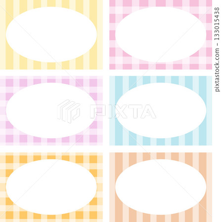 Cute pastel rectangle frame set with stripe and checked patterns for animal print, decoration, polaroid photo, ad template, social media, poster, book cover design, notepad, sticky note, memo, banners 133015438