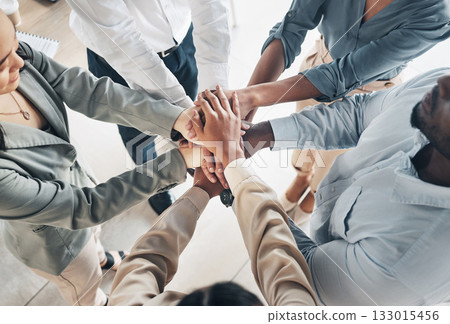 Mission, team building or hands of business people with goals, support or motivation for success or growth. Group strategy, b2b meeting zoom or employees planning our vision or sales target top view Mission, team building or hands of business people with goals, support or motivation for success or growth. Group strategy, b2b meeting zoom or employees planning our vision or sales target top view 133015456