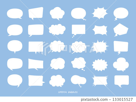 Simple speech bubble set (hand-drawn style/flat design) Simple speech bubble set (hand-drawn style/flat design) 133015527