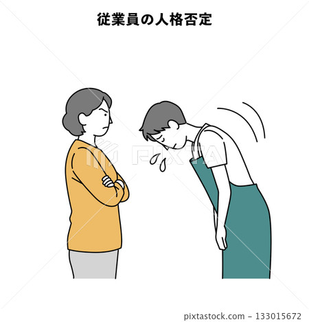 顧客騷擾人物插畫員工性格否認 133015672